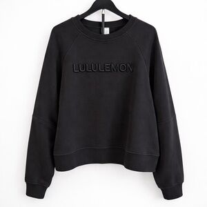 Lululemon Scuba Oversized Pullover Black Logo Sweatshirt Size XL/XXL